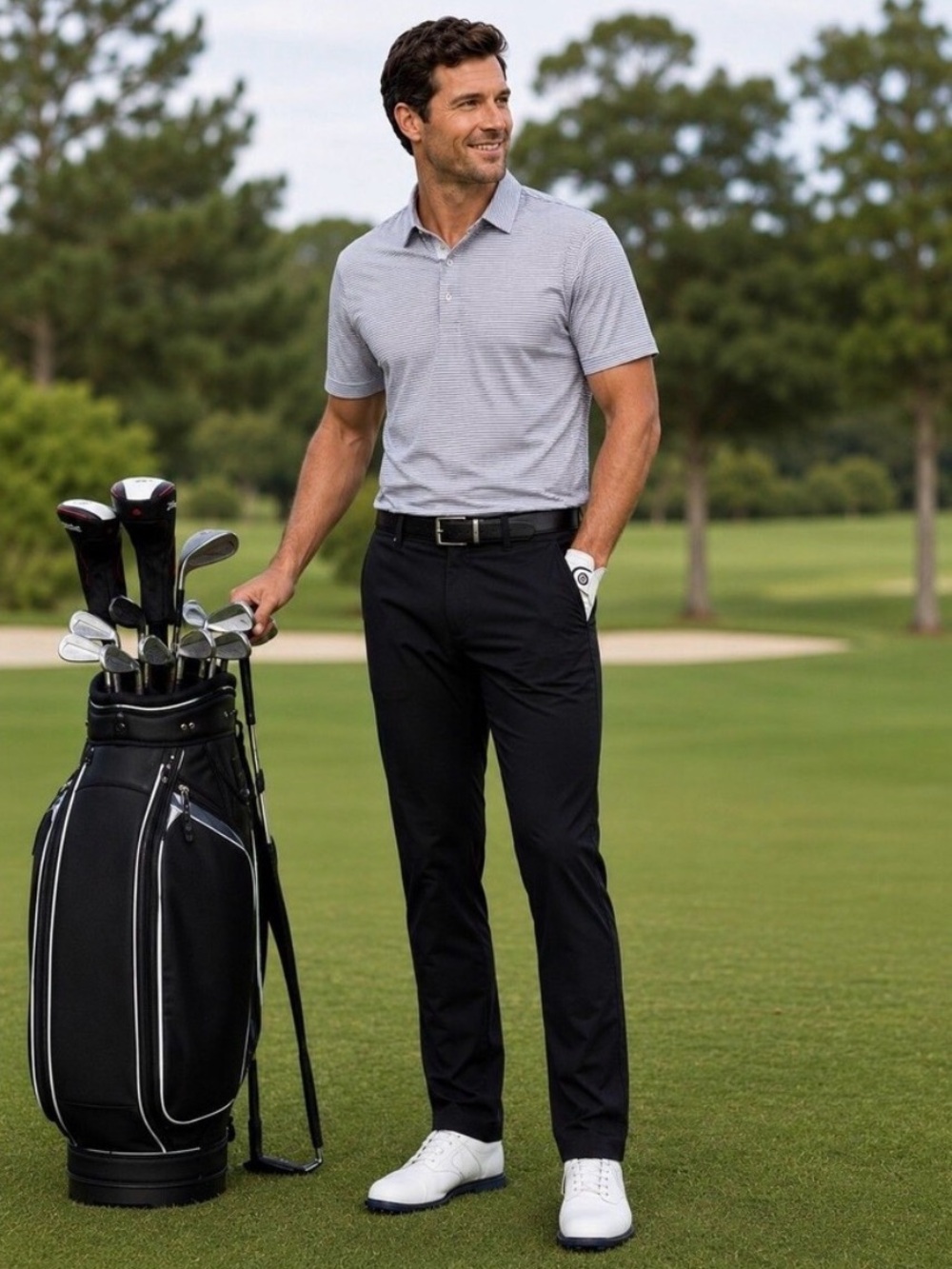 Peter Millar Bingham Performance Five Pocket Pant in Black